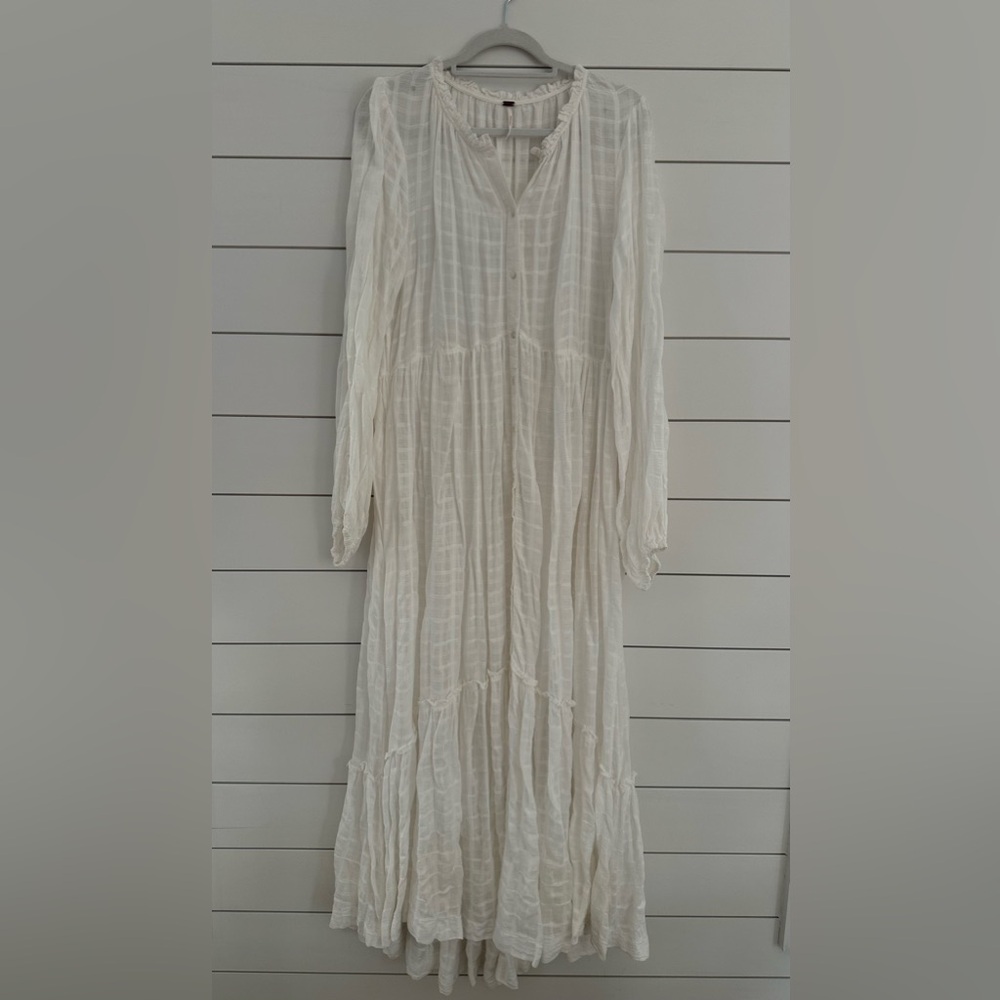 Free People Cream Long Sleeve Maxi Dress